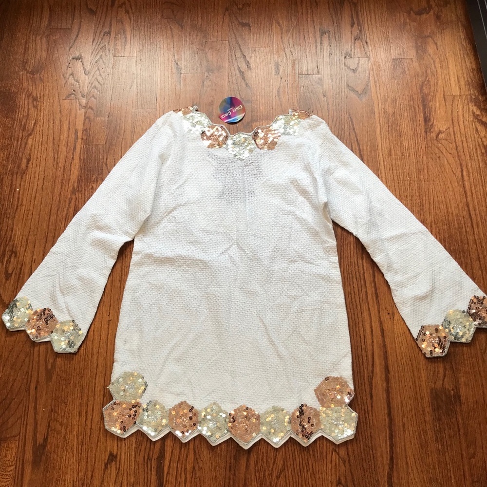 CINDI GINDI**White Embellished Cover-Up**S/M - Picture 6 of 8